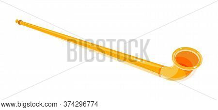 Alpine Horn Vector Illustration Isolated On White