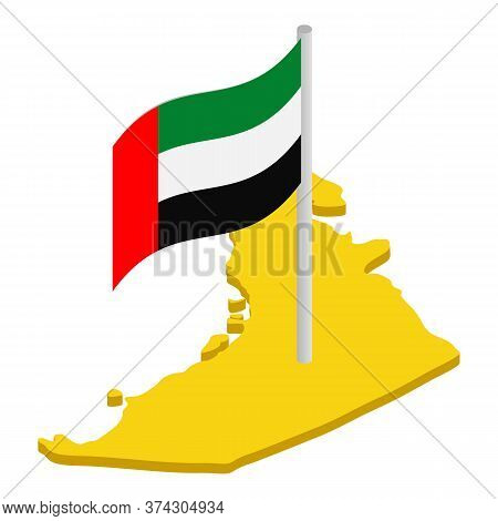 Map Uae Icon. Isometric Illustration Of Map Uae Vector Icon For Web