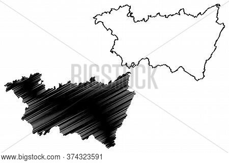Vosges Department (france, French Republic, Grand Est Region) Map Vector Illustration, Scribble Sket