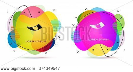 Color Hunting Horn Icon Isolated On White Background. Abstract Banner With Liquid Shapes. Vector