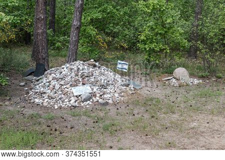 Wolka Okraglik, Poland - June 2, 2020: Stoned Stones At Treblinka, Nazi German Extermination Camp In