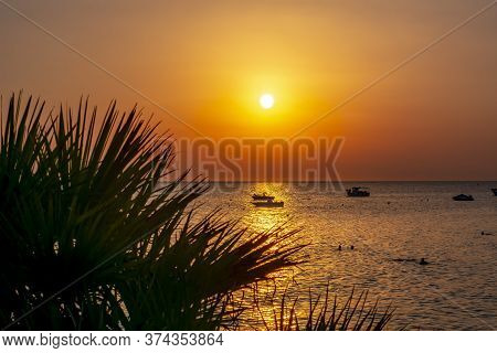 Sunset On Sani Beach, Kassandra Peninsula, Chalkidiki, Greece