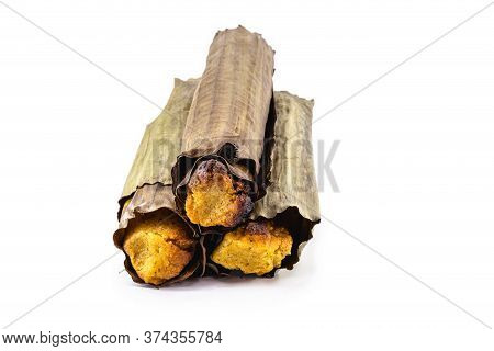 Brazilian Cornbread On Isolated White Background. Homemade Cheese Bread, Called Broa Or Broinha, Foo