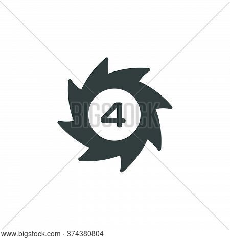 Hurricane. Category Four. Fourth Rate. Isolated Icon. Weather And Map Glyph Vector Illustration