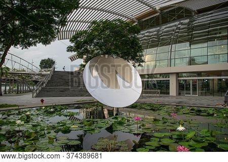 Reflecion On Mirror Of The Flower, Botanic Garden, Singapore, Novemver, 2018