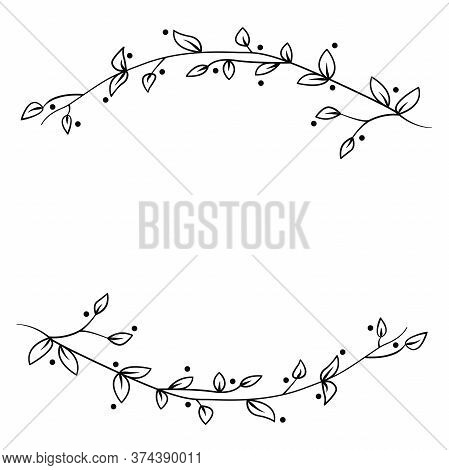 Floral Design Element - Graphic Drawing Of A Brunch With Leaves