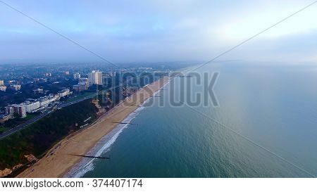 Bournemouth Beach And Pier In England -aerial Photography