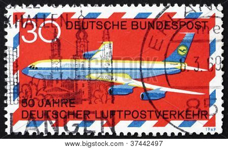 Frimærke Tyskland 1969 Boeing 707