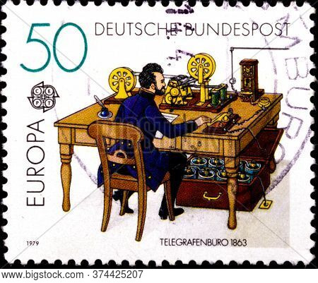 02 08 2020 Divnoe Stavropol Territory Russia The Germany Postage Stamp 1979 Europa Stamps - Post Tel