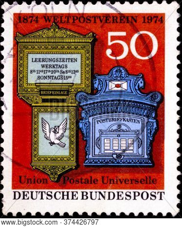 02 08 2020 Divnoe Stavropol Territory Russia The Germany Postage Stamp 1974 The 100th Anniversary Of