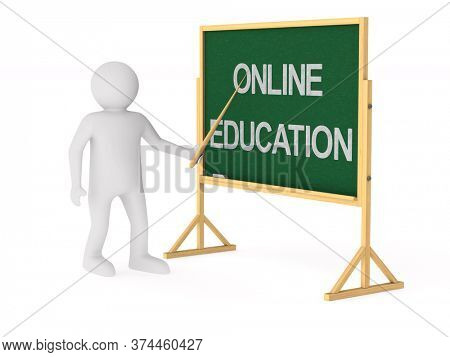 teacher on white background. Isolated 3D illustration