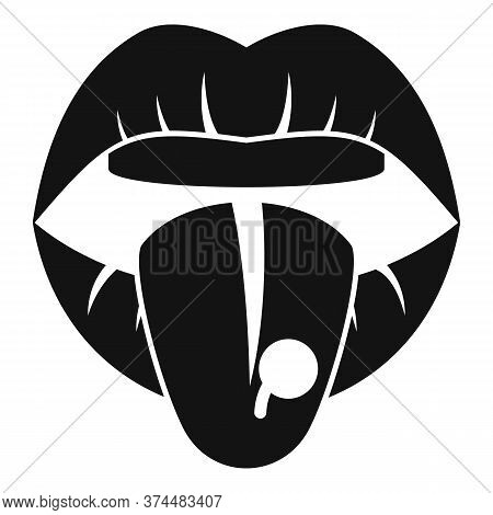 Tongue Piercing Icon. Simple Illustration Of Tongue Piercing Vector Icon For Web Design Isolated On 
