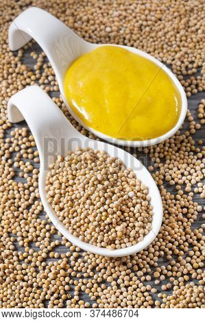 The Yellow Mustard Or Also Called White Mustard, Are The Whole Seeds Of Brasica Alba Coming From The
