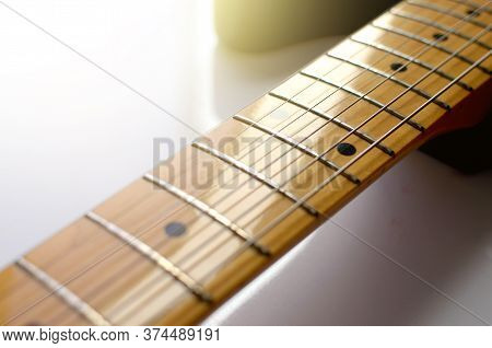 Electric Guitar,used To Play Music And Notes, For Sing A Song, Macro Abstract.