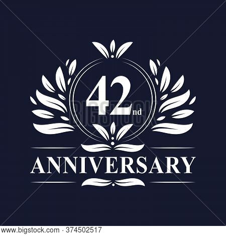 42 Years Anniversary Logo, Luxurious 42nd Anniversary Design Celebration.