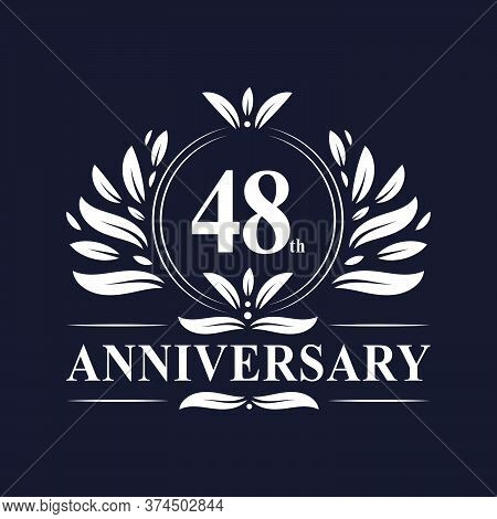 48 Years Anniversary Logo, Luxurious 48th Anniversary Design Celebration.