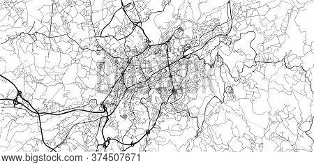 Urban Vector City Map Of Braga, Portugal