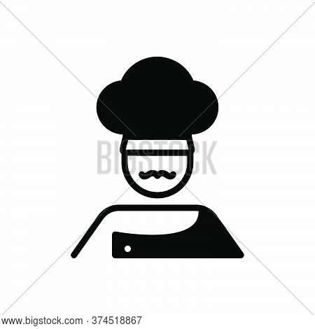 Black Solid Icon For Cook Masterchief Cook Baker Cooking Person Chef Professional Occupation