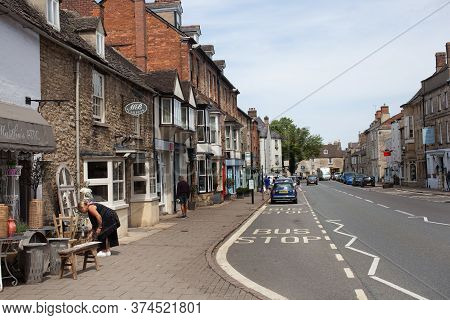 Shops And Restaurants On Oxford Street In Woodstock In The Uk  Taken 22nd June 2020