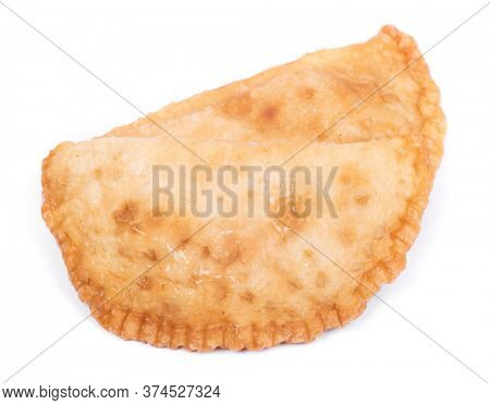 Belyash (beliash), meat pie isolated on white background