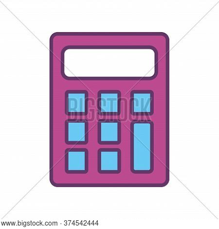Calculator Tool Line And Fill Style Icon Design, Mathematics Finance Device Electronic Education Off