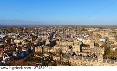 Christ Church University In Oxford From Above - Aerial View - Brighton, United Kingdom, December 29,