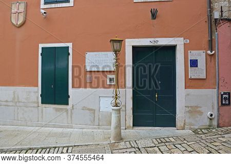 Rovinj, Croatia - October 15, 2014: Council Of Europe Depositary Library And Historical Research Cen