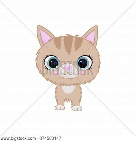 Cute Cat Illustration Vector For Kids Print Tee