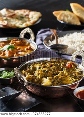 indain saag paneer curry in bowl