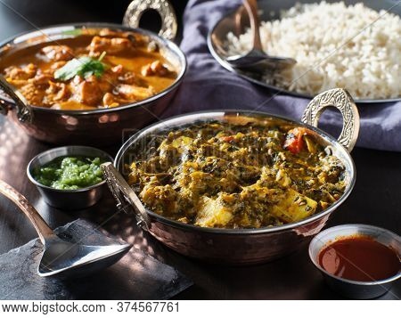 indain saag paneer curry in bowl