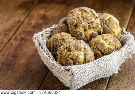 Small Corn Bread, Called Broinha Or Broa. Made With Flour And Corn Or Cornmeal.