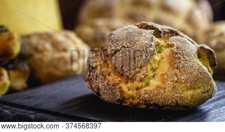Homemade Mini Bread Called Broa Or Broinha, Made In Brazil With Corn Or Fuba.