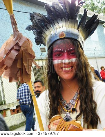 Cuenca, Ecuador - January 6, 2020: Traditional Parade Or Masquerade On Day Of The Innocents In Cuenc