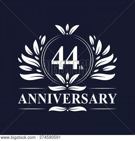 44 Years Anniversary Logo, Luxurious 44th Anniversary Design Celebration.