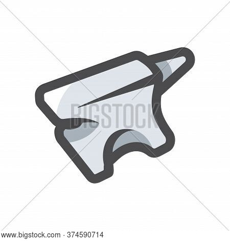 Anvil. Metal Stithy Symbol Vector Cartoon Illustration
