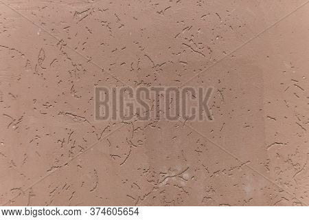 Horizontal Beige Painted Plastered Wall With Scratches