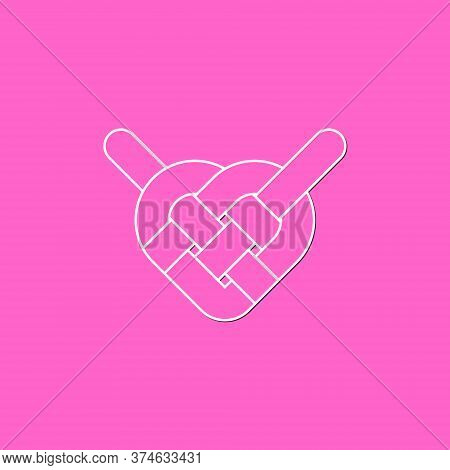 Symbol Vector Of Celtic Heart Knot With Colour Pink And White.