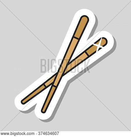 Chinese Chopsticks, Chop Sticks Vector Icon. Kitchen Appliance. Graph Symbol For Cooking Web Site De