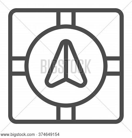 Gps Navigator Marker And Crossroads Line Icon, Navigation Concept, Navigation Arrow On City Map Sign