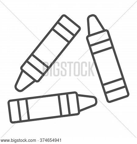 Wax Crayons Thin Line Icon, Back To School Concept, Color Pencils Sign On White Background, Colorful