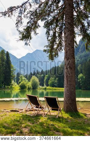 Kamnik-savinja Alps At Plansar Lake In Jezersko, Slovenia