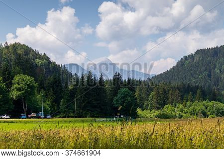 Kamnik-savinja Alps At Plansar Lake In Jezersko, Slovenia
