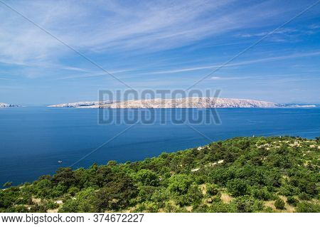View From Nehaj Fortress To The Coast Of The Island Of Krk.