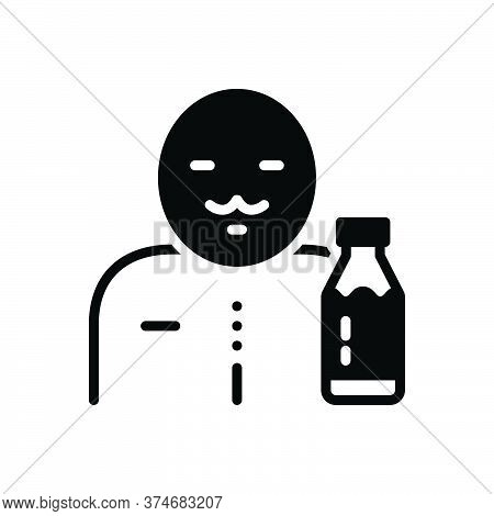 Black Solid Icon For Milkman Milk Bottle Nutrition Profession Refreshment