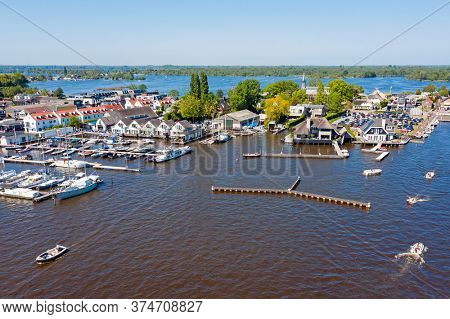 Aerial from Loosdrecht lakes in the Netherlands