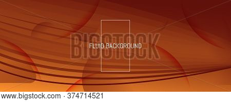 Vector Fluid Flow. Orange Gradient Landing Page. 3d Abstract Shapes. Minimal Poster. Yellow Fluid Fl