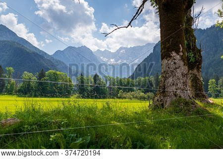 Kamnik-savinja Alps At Plansar Lake In Jezersko, Slovenia
