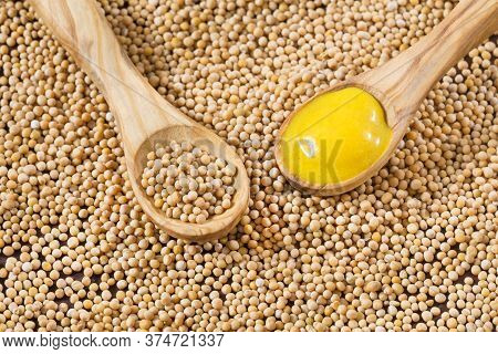 The Yellow Mustard Or Also Called White Mustard, Are The Whole Seeds Of Brasica Alba Coming From The