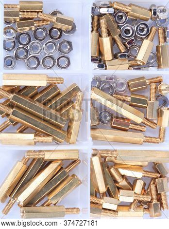 Brass Standoff Spacer Male And Female Set In Plastic Container