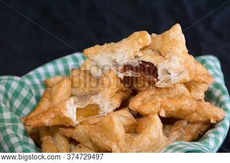 Fried Pastry With Quince And Batata Typical Of South America Gastronomy
